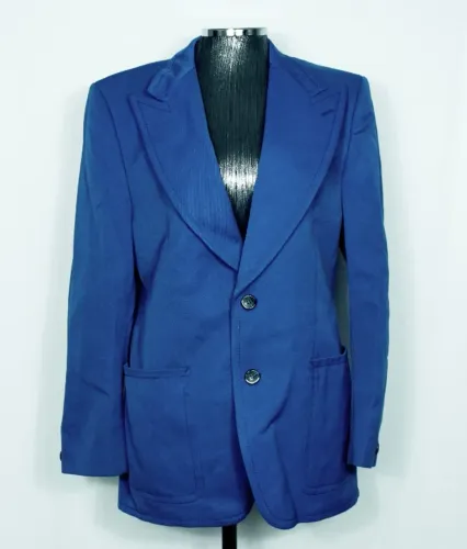 Blazer social alfaiataria masculina azul royal bic vintage - Veste 52 - Ref. 4773