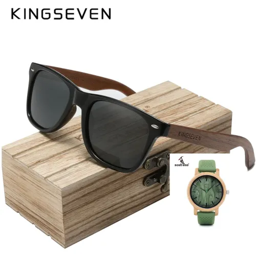 Óculos kingseven madeira + Relógio Bobo Bird madeira