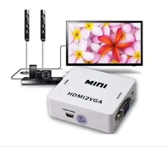 Adaptador Conversor Hdmi para Vga Transmite áudio e Vídeo