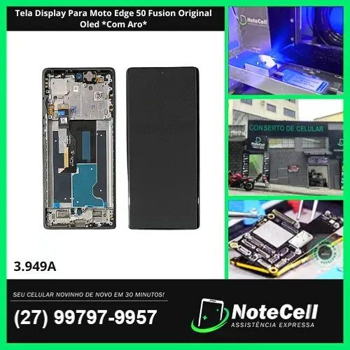 Tela Display Para Moto Edge 50 Fusion Original Oled *Com Aro*- Instalação Expressa Em 30m!
