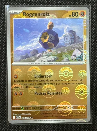 Carta Pokemon Roggenrola Pokebola 046/086 Fogo Branco