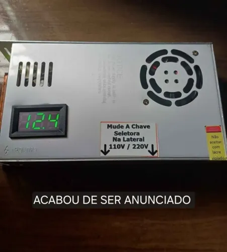 Fonte chaveada 12 *120 amperes 1800W*completa cooler refrigeração voltímetro cabo de energ