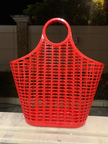Sacola Bolsa Plástica Ecológica Colorida (Vermelho, Azul e Verde piscina)