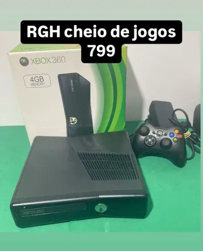 Console Xbox 360 RGH cheio de jogos