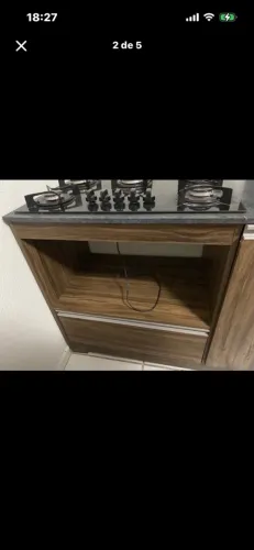Cooktop Atlas u.top 5 bocas preto com móvel