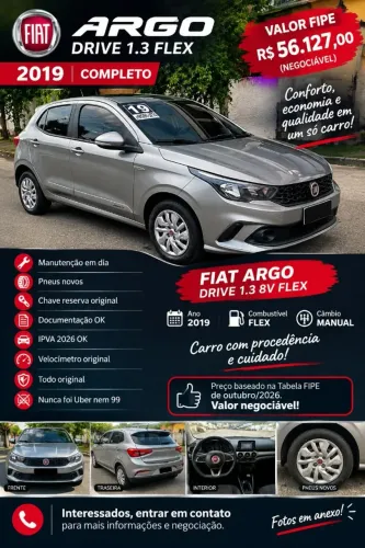 Fiat Argo Drive 1.3 8V Flex 2019