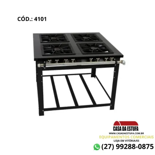 Fogão 4 Bocas 40x40 Master Baixa Pressão 4QD Chamas TRIPLAS - Itajobi