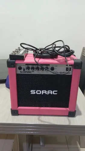 Amplificador pedaleira club baby e fio para guitarra ou violão