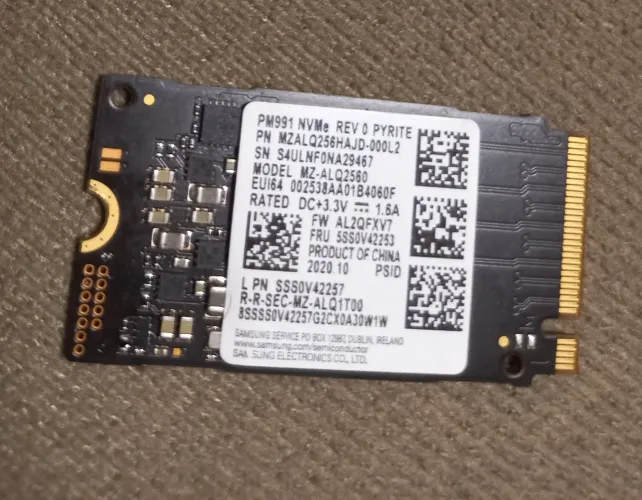 SSD NVME SAMSUNG 256GB