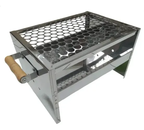 Churrasqueira Inox 35x25 Acampamento Pesca Praia Top