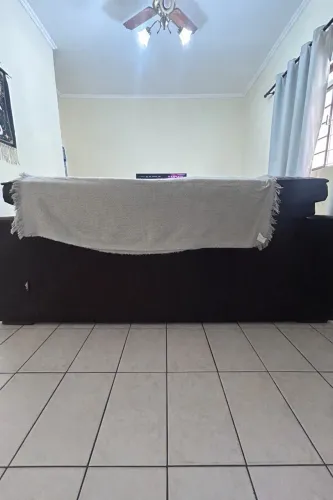 Sofá retrátil, marrom 