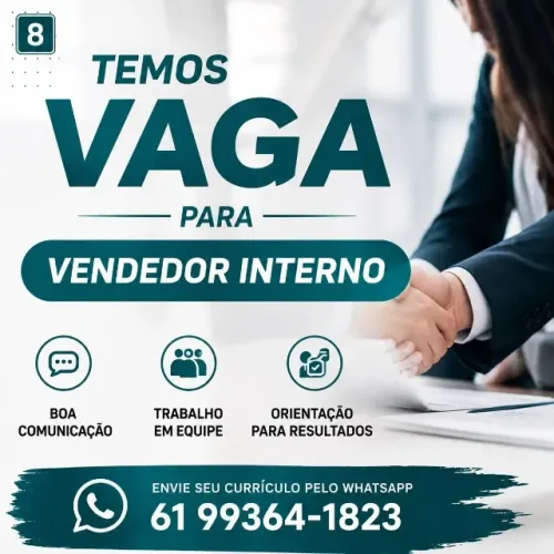 OPORTUNIDADE PARA ATENDENTE COMERCIAL
