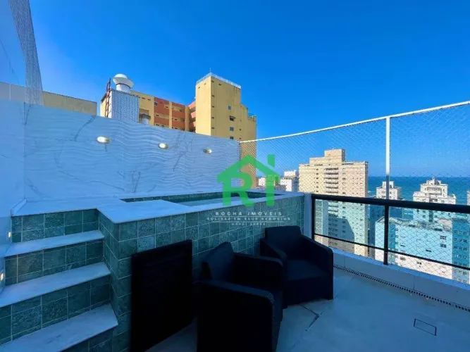 Cobertura vista mar, com 3 Quartos (Suítes), 2 Vagas e Lazer, à venda em Pitangueiras, Gua