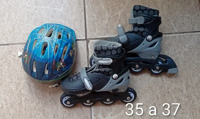 patins ajustaveis radical com capacete