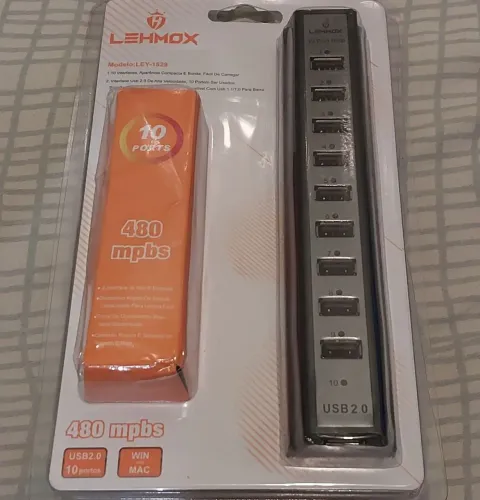 Extensor Hub Usb 2.0 Com 10 Portas