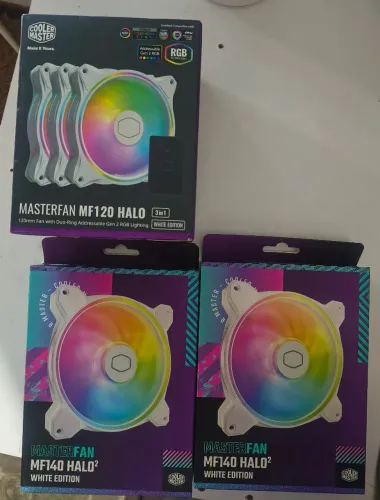 Kit Ventoinhas Fans Cooler Master MasterFan Halo White ARGB - Lacrados (MF120 + 2x MF140)