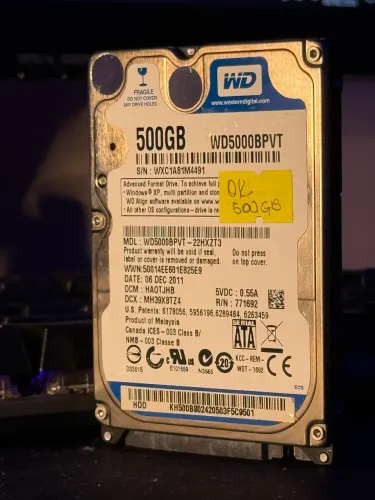 HD Western Digital 500GB SATA - Testado e 100% Saudável