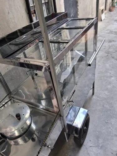 Carrinho Shop Americana Inox 3 Divisórias - 2 Lampiões