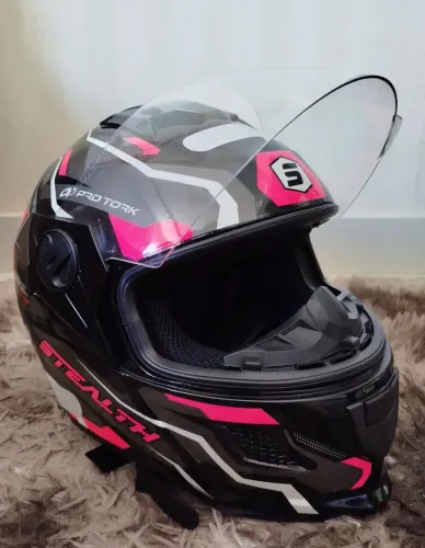 Capacete Pro Tork Stealth 58 Preto/Rosa - Pouquíssimo Uso