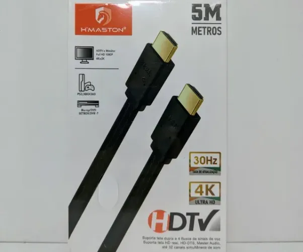 Cabo HDTV/HDMI de alta qualidade com 5 Metros - Novo