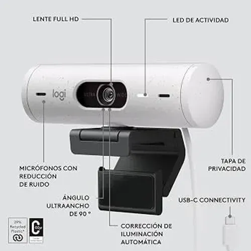 WebCam Logitech Brio 500 Webcam Logitech Brio 500 Full HD, 1080p, 60 FPS, USB-C