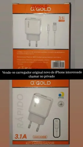 Vende-se carregador iPhone novo na caixa lacrado