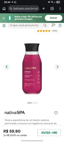 Sabonete liquido nativa spa