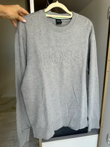 moletom hugo boss original cinza logo bordado masculino g