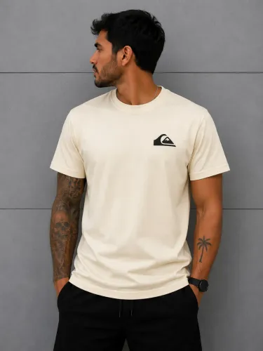 Camiseta Quiksilver Bege - Malha Peruana Casual Premium 30:1