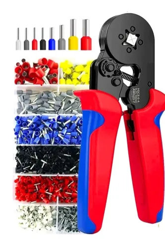 Kit Alicate Crimpagem+ 1200 terminais de furo