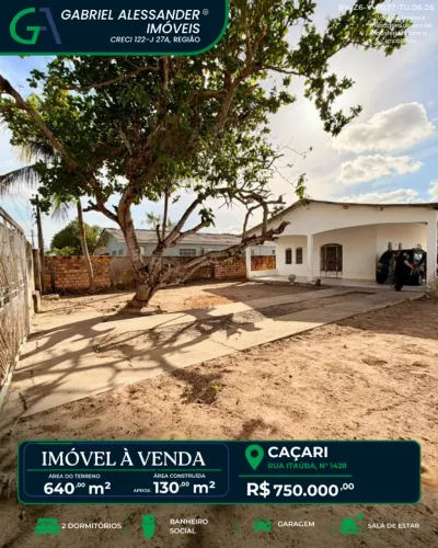 Rua Itaúba, n° 1428 - Caçari