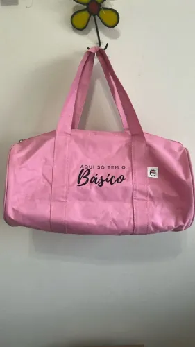 bolsa mala de mão rosa academia viagem época cosméticos