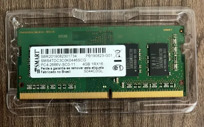 Memória RAM 4GB DDR4 2666MHz SMART para Notebook (SODIMM)