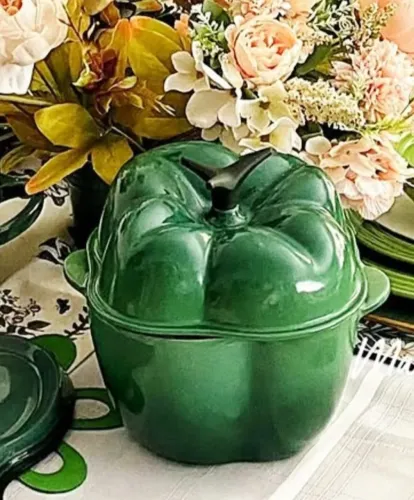 Raridade!!! Panela Pimentão Verde Alecrim Le Creuset