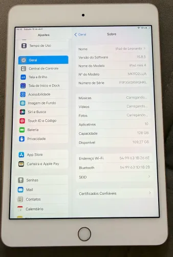 iPad Mini 4 128gb dourado SEM DETALHES