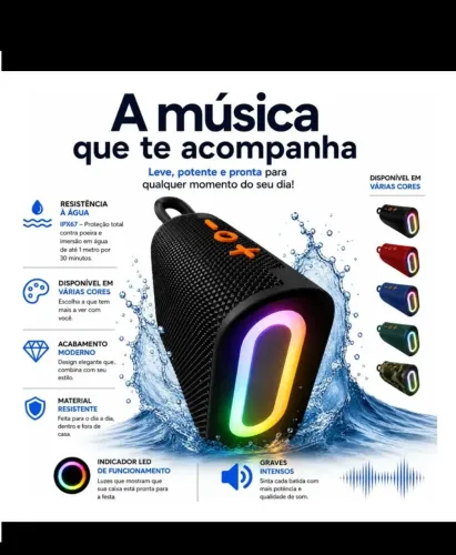 Vendo caixa de som portátil conexão via bluetooth nova na caixa entrada USB ótimo som