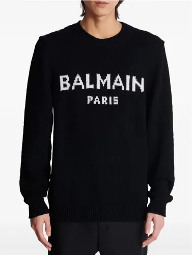 Suéter Balmain Paris de tricô intarsia Original 