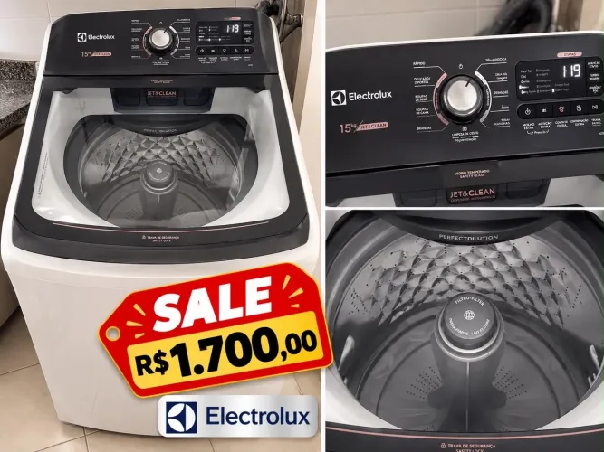 ? MÁQUINA DE LAVAR ELECTROLUX 15KG JET&CLEAN - ALTA CAPACIDADE POR APENAS R$ 1.700! ?