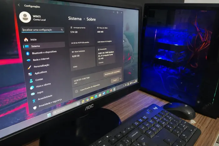 DESKTOP COMPLETO AMD com Monitor AOC LED 19? - Pronto para uso! 