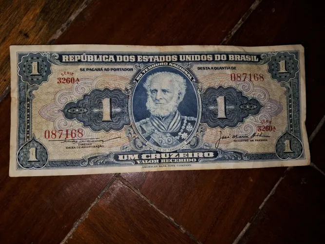 Cédula Usada de 1 Cruzeiro do Marquês de Tamandaré