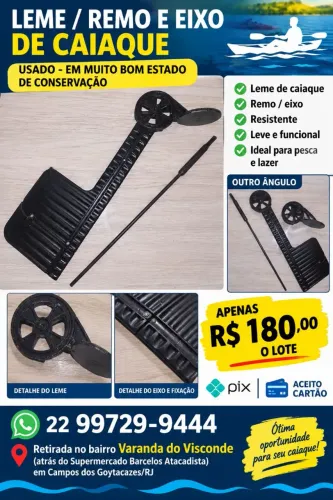 LEME/REMO/ROLDANA E EIXO (caiaque)