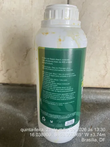 Adjuvante a Base De Óleo Vegetal Neem Puro  - 1 Litro / Leia a descrição 
