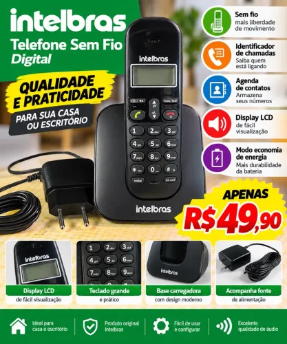 Telefone sem fio IntelbrasTS3110