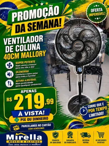 Ventilador mallory de coluna 40 cm