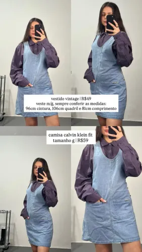 Vestido vintage e camisa Calvin Klein fit
