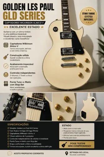 Guitarra Golden Les Paul GLD Series + Captadores Wilkinson Alnico V - Excelente Estado