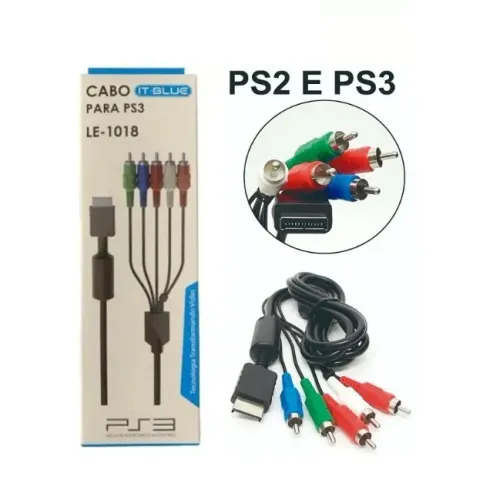 Cabo Vídeo Componente PlayStation Ps2 e PS3