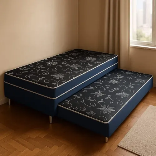 Cama solteiro com auxiliar 