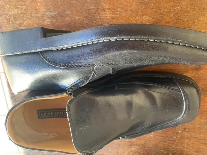 Lote 2 Sapatos Sociais Masculinos Couro Preto - Sandalo e Giardino. Bom Estado