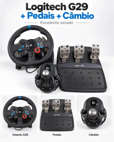 Volante logitech G29 + pedais + Câmbio